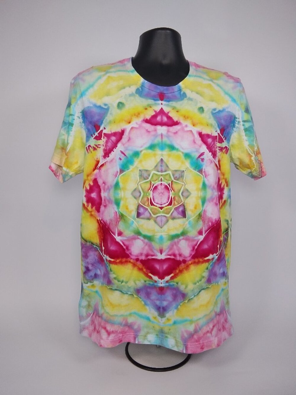 Large Unisex Bella-Canvas 3001C “Mandala” Ice Dyed T-Shirt